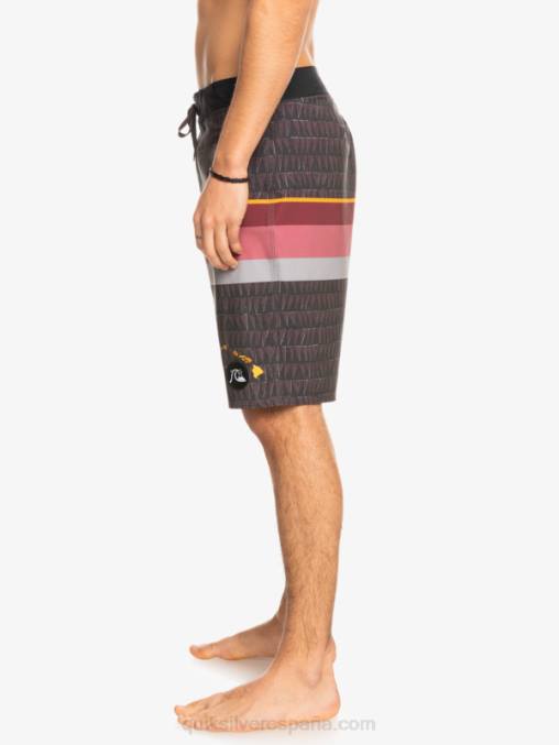 vino rubí shorts de baño surfsilk con rayas desteñidas 20 D6T4D1605 hombres Quiksilver