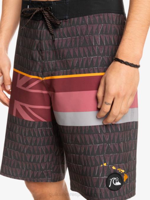 vino rubí shorts de baño surfsilk con rayas desteñidas 20 D6T4D1605 hombres Quiksilver