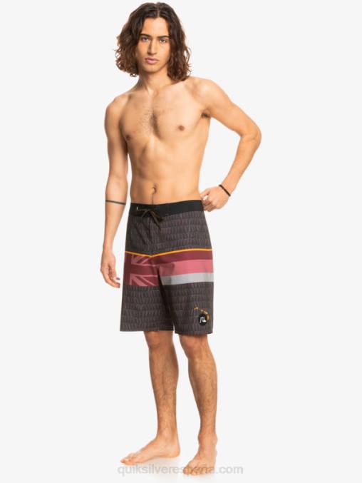 vino rubí shorts de baño surfsilk con rayas desteñidas 20 D6T4D1605 hombres Quiksilver
