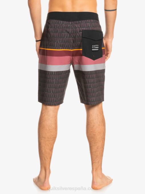 vino rubí shorts de baño surfsilk con rayas desteñidas 20 D6T4D1605 hombres Quiksilver
