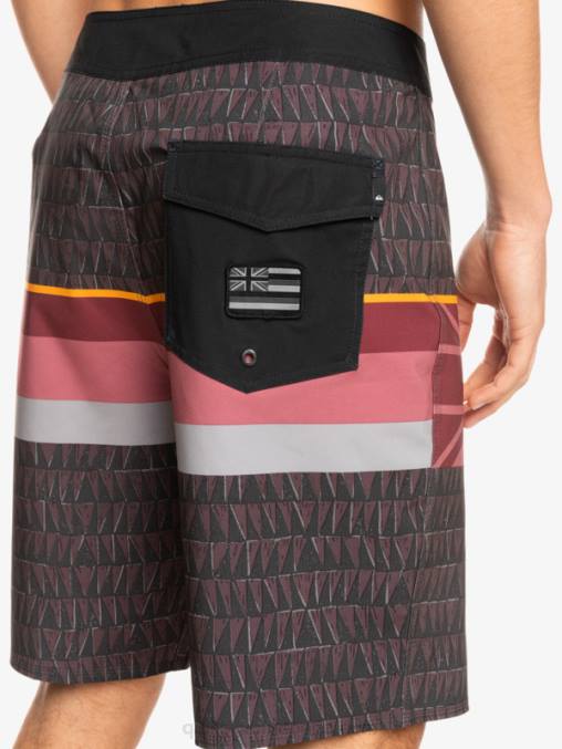 vino rubí shorts de baño surfsilk con rayas desteñidas 20 D6T4D1605 hombres Quiksilver