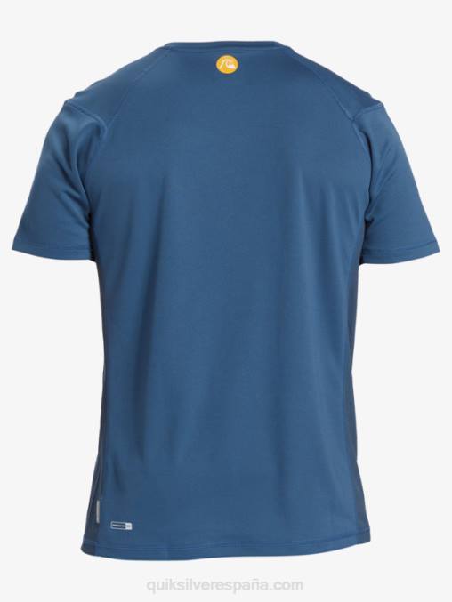 alférez azul camiseta de surf de manga corta waterman bamboo check 2 upf 50 D6T4D275 hombres Quiksilver