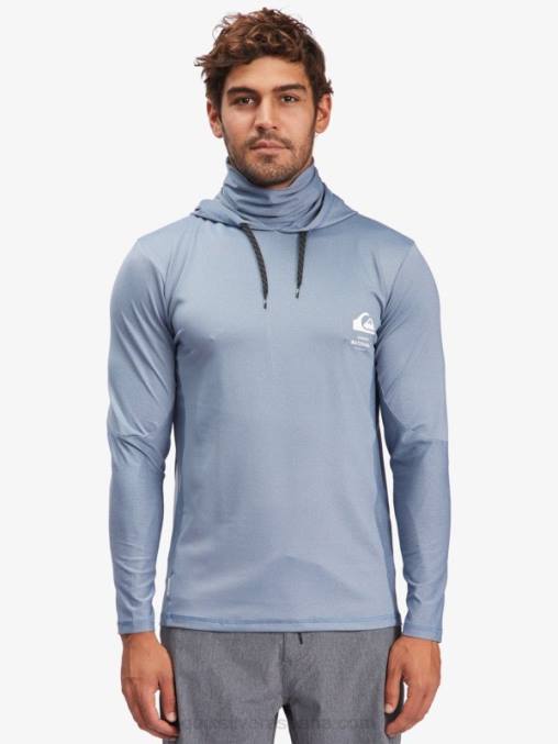 alférez azul camiseta de surf de manga larga con capucha upf 50 de pescador de waterman D6T4D1849 hombres Quiksilver