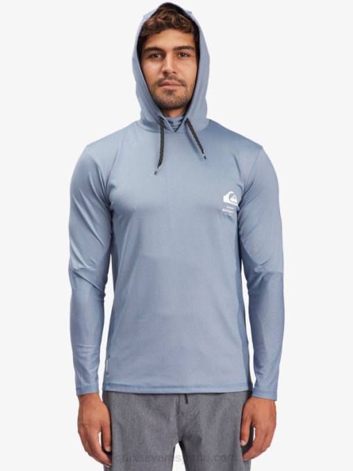 alférez azul camiseta de surf de manga larga con capucha upf 50 de pescador de waterman D6T4D1849 hombres Quiksilver