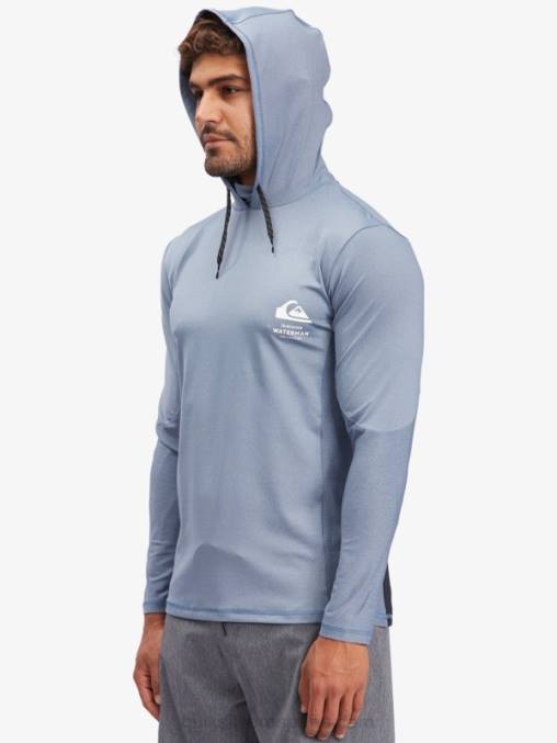 alférez azul camiseta de surf de manga larga con capucha upf 50 de pescador de waterman D6T4D1849 hombres Quiksilver
