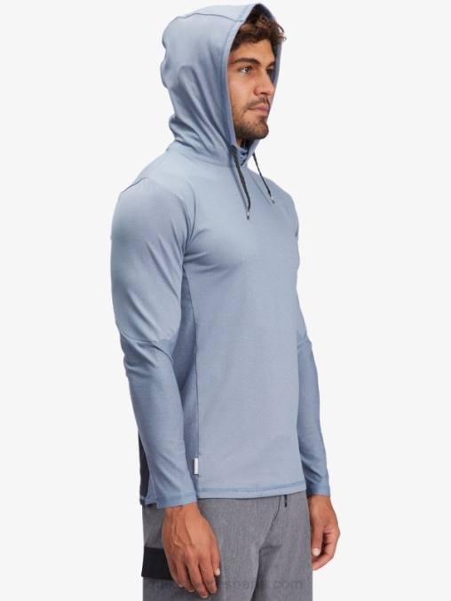 alférez azul camiseta de surf de manga larga con capucha upf 50 de pescador de waterman D6T4D1849 hombres Quiksilver