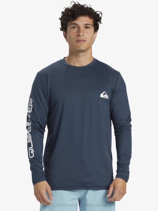 azul marino medianoche omni session camiseta de surf de manga larga upf 50 D6T4D405 hombres Quiksilver