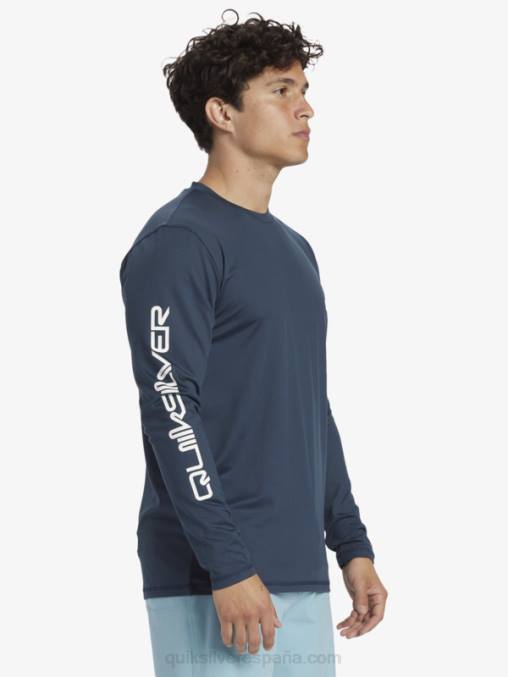 azul marino medianoche omni session camiseta de surf de manga larga upf 50 D6T4D405 hombres Quiksilver