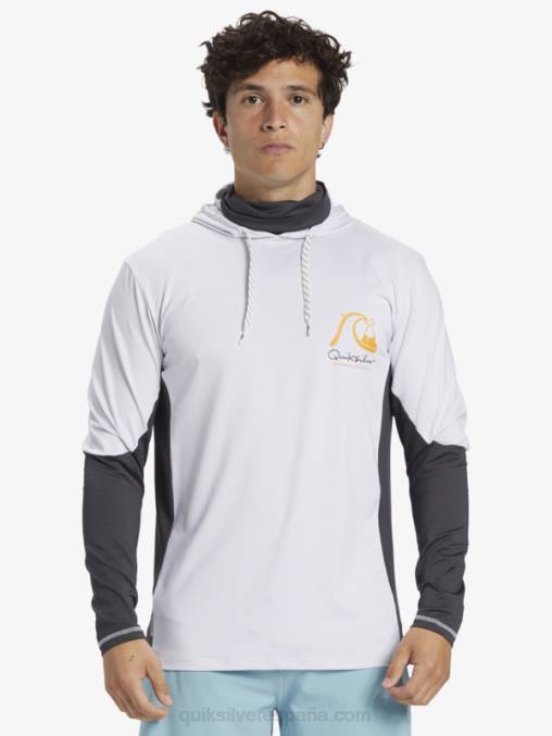 blanco Camiseta de surf de manga larga con capucha UPF 50 de Waterman Angler D6T4D831 hombres Quiksilver