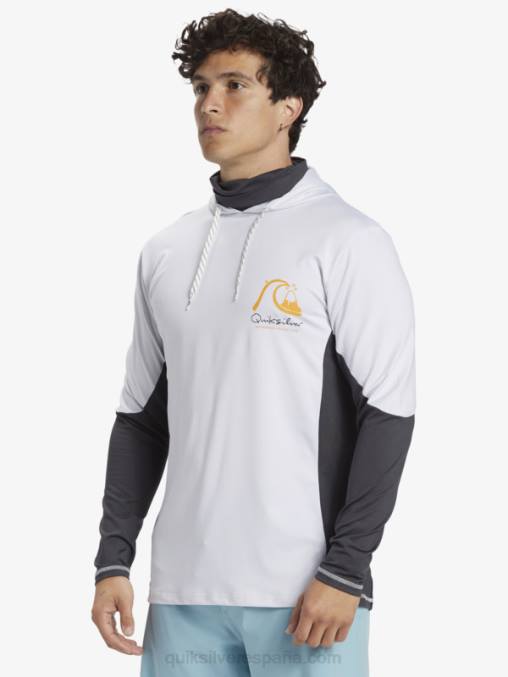 blanco Camiseta de surf de manga larga con capucha UPF 50 de Waterman Angler D6T4D831 hombres Quiksilver