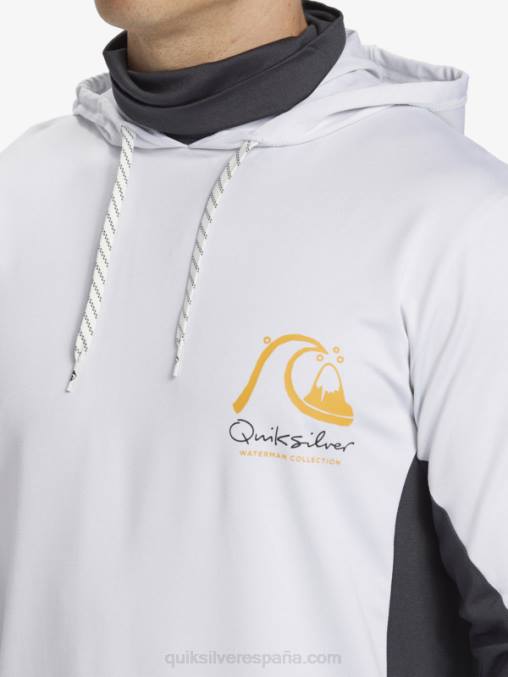 blanco Camiseta de surf de manga larga con capucha UPF 50 de Waterman Angler D6T4D831 hombres Quiksilver