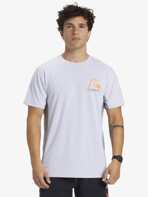 blanco camiseta de surf de manga corta waterman bamboo check 2 upf 50 D6T4D273 hombres Quiksilver