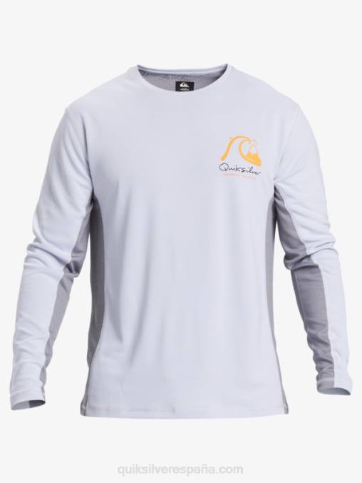 blanco camiseta de surf de manga larga waterman bamboo check 2 upf 50 D6T4D260 hombres Quiksilver