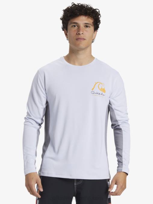blanco camiseta de surf de manga larga waterman bamboo check 2 upf 50 D6T4D260 hombres Quiksilver