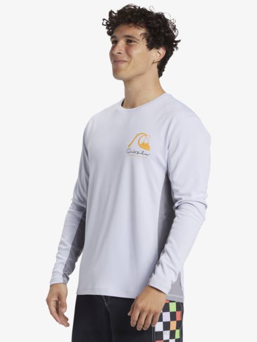 blanco camiseta de surf de manga larga waterman bamboo check 2 upf 50 D6T4D260 hombres Quiksilver