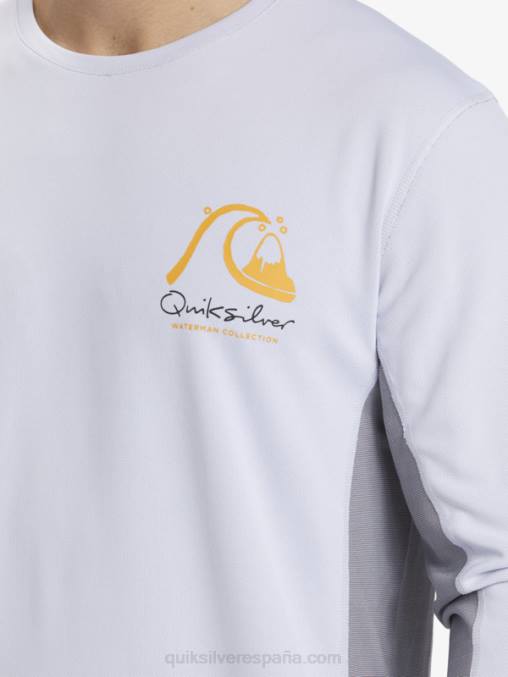 blanco camiseta de surf de manga larga waterman bamboo check 2 upf 50 D6T4D260 hombres Quiksilver