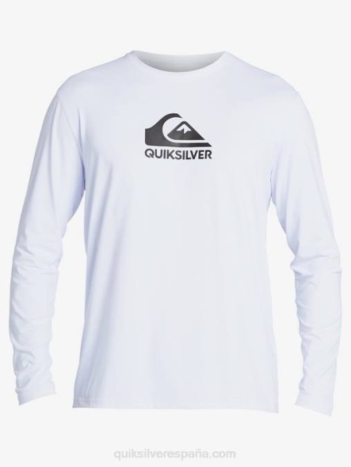 blanco playera de surf upf 50 de manga larga con rayas sólidas D6T4D1583 hombres Quiksilver
