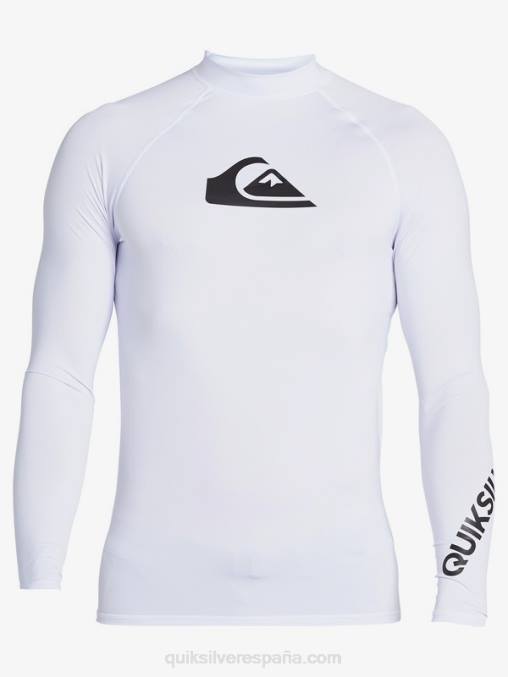 blanco todos los tiempos manga larga upf 50 rashguard D6T4D1429 hombres Quiksilver