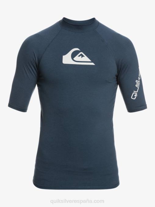 blazer azul marino jaspeado todos los tiempos manga corta upf 50 rashguard D6T4D812 hombres Quiksilver