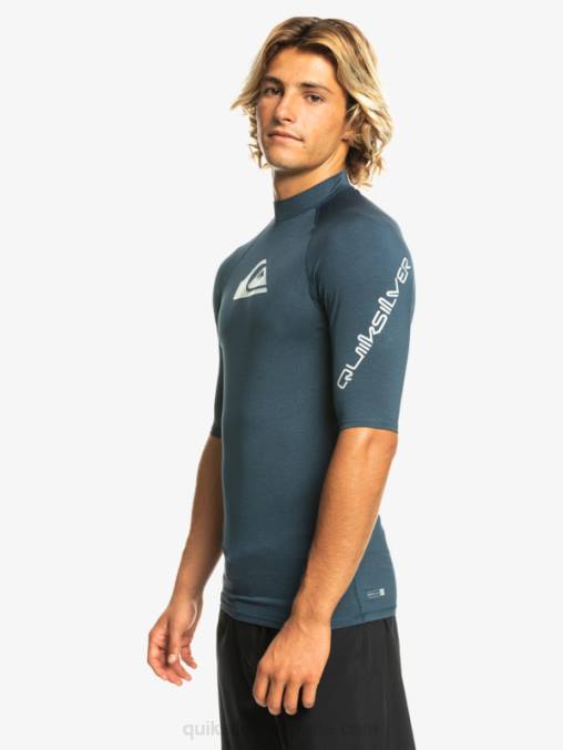 blazer azul marino jaspeado todos los tiempos manga corta upf 50 rashguard D6T4D812 hombres Quiksilver