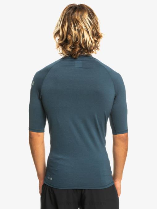 blazer azul marino jaspeado todos los tiempos manga corta upf 50 rashguard D6T4D812 hombres Quiksilver