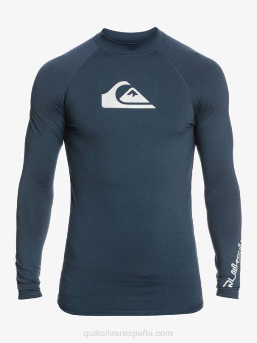 blazer azul marino jaspeado todos los tiempos manga larga upf 50 rashguard D6T4D820 hombres Quiksilver
