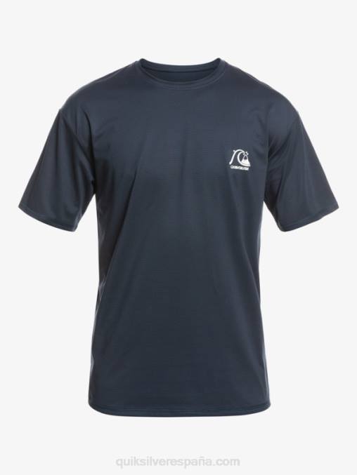 brezo azul marino medianoche camiseta de surf heritage heather de manga corta upf 50 D6T4D1129 hombres Quiksilver