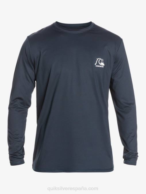 brezo azul marino medianoche camiseta de surf heritage heather de manga larga upf 50 D6T4D1470 hombres Quiksilver