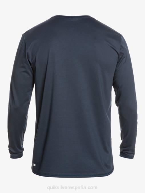 brezo azul marino medianoche camiseta de surf heritage heather de manga larga upf 50 D6T4D1470 hombres Quiksilver