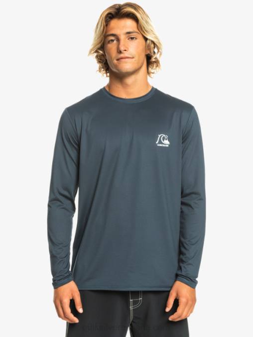 brezo azul marino medianoche camiseta de surf heritage heather de manga larga upf 50 D6T4D1470 hombres Quiksilver