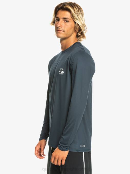 brezo azul marino medianoche camiseta de surf heritage heather de manga larga upf 50 D6T4D1470 hombres Quiksilver