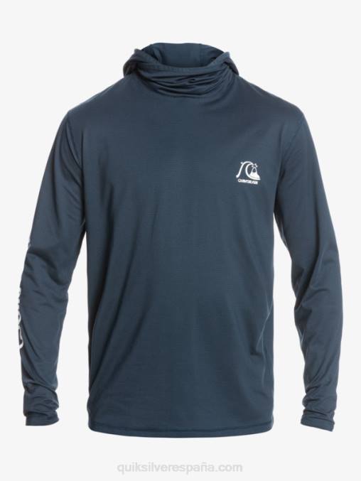 brezo azul marino medianoche camiseta de surf heritage upf 50 de manga larga D6T4D417 hombres Quiksilver