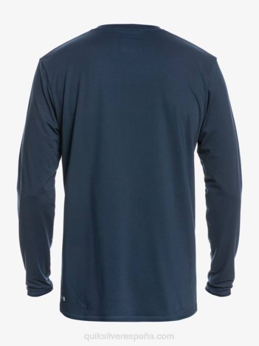 chaqueta azul marino playera de surf upf 50 de manga larga con rayas sólidas D6T4D1582 hombres Quiksilver