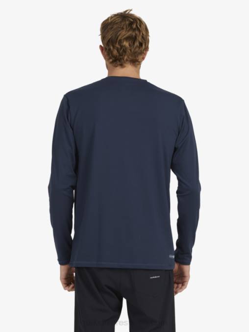 chaqueta azul marino playera de surf upf 50 de manga larga con rayas sólidas D6T4D1582 hombres Quiksilver