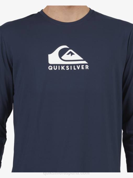 chaqueta azul marino playera de surf upf 50 de manga larga con rayas sólidas D6T4D1582 hombres Quiksilver