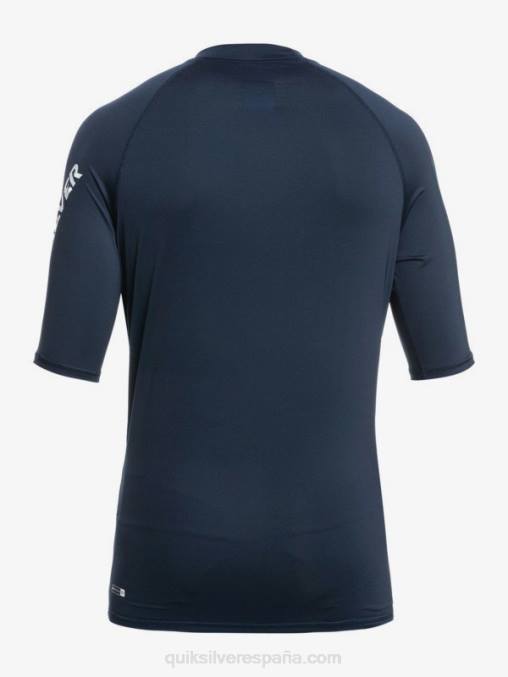 chaqueta azul marino todos los tiempos manga corta upf 50 rashguard D6T4D1263 hombres Quiksilver