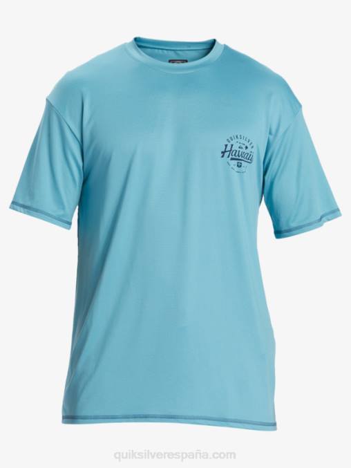 delfinio azul camiseta de surf de manga corta hawaii big bite upf 50 D6T4D880 hombres Quiksilver