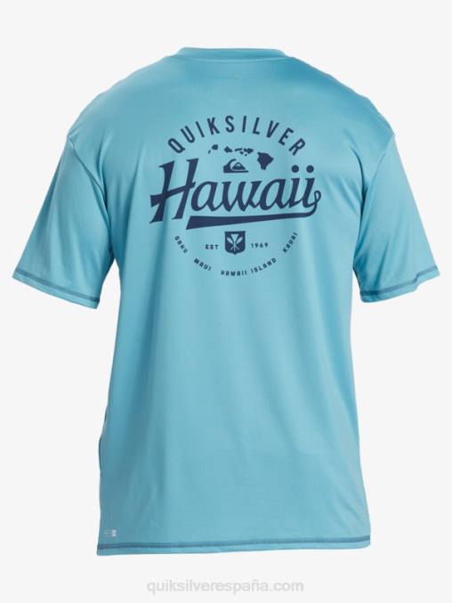 delfinio azul camiseta de surf de manga corta hawaii big bite upf 50 D6T4D880 hombres Quiksilver