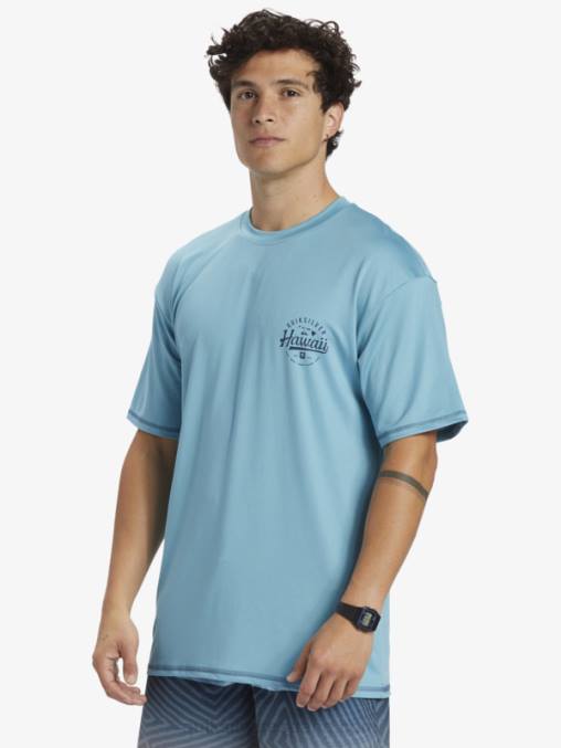 delfinio azul camiseta de surf de manga corta hawaii big bite upf 50 D6T4D880 hombres Quiksilver