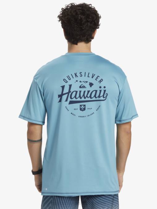 delfinio azul camiseta de surf de manga corta hawaii big bite upf 50 D6T4D880 hombres Quiksilver