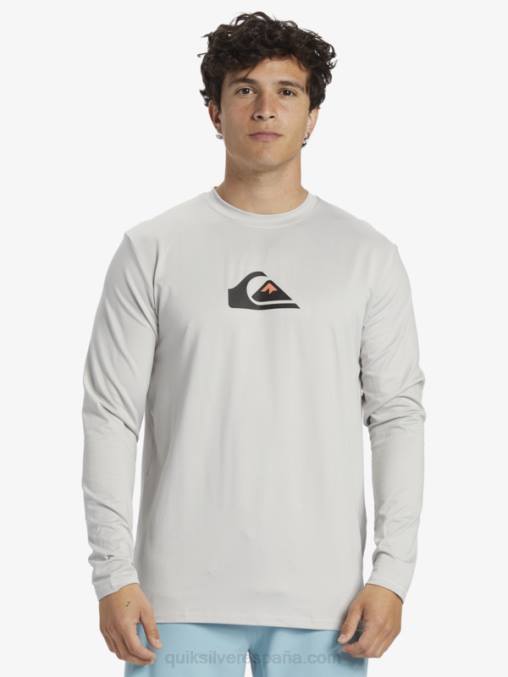gris violeta playera de manga larga con rayas sólidas upf 50 surf D6T4D840 hombres Quiksilver