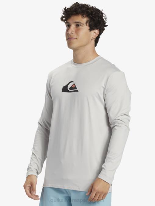 gris violeta playera de manga larga con rayas sólidas upf 50 surf D6T4D840 hombres Quiksilver