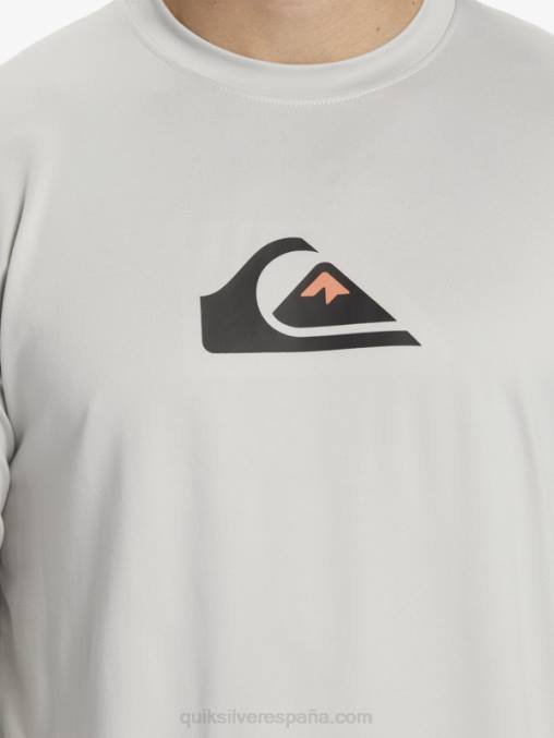 gris violeta playera de manga larga con rayas sólidas upf 50 surf D6T4D840 hombres Quiksilver