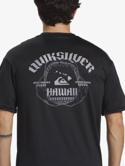 negro camiseta de surf de manga corta hawaii big bite upf 50 D6T4D883 hombres Quiksilver