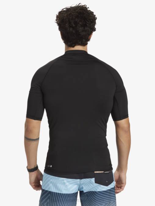 negro camiseta de surf de manga corta hawaii double down upf 50 D6T4D1170 hombres Quiksilver