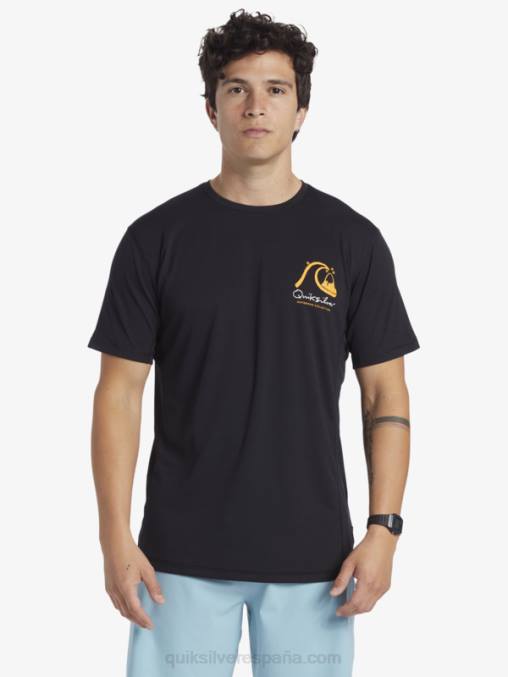 negro camiseta de surf de manga corta waterman bamboo check 2 upf 50 D6T4D276 hombres Quiksilver