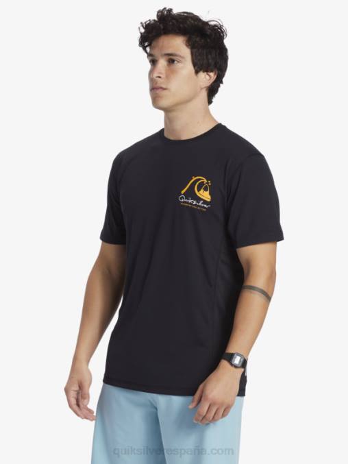 negro camiseta de surf de manga corta waterman bamboo check 2 upf 50 D6T4D276 hombres Quiksilver