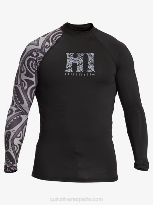 negro camiseta de surf de manga larga hawaii big island upf 50 D6T4D923 hombres Quiksilver