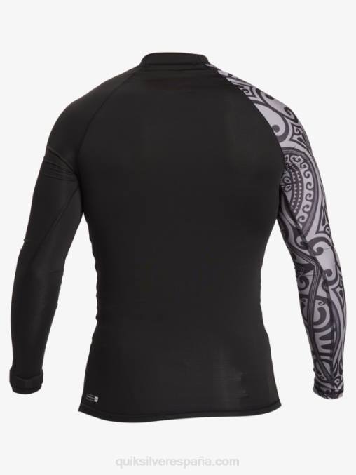 negro camiseta de surf de manga larga hawaii big island upf 50 D6T4D923 hombres Quiksilver