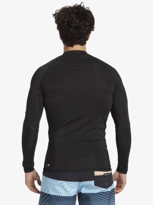 negro camiseta de surf de manga larga hawaii double down upf 50 D6T4D1105 hombres Quiksilver